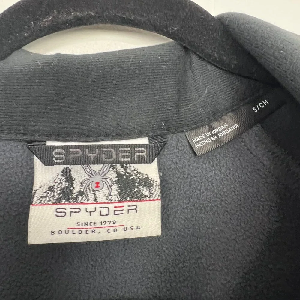 Spyder Quarter Zip Pullover Sweatshirt Fleece‎ Lined Grey Black Men's Small
